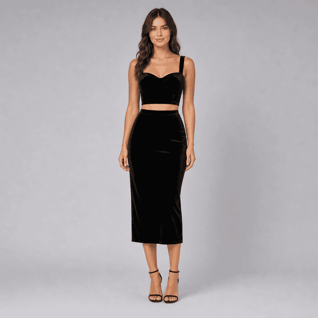 Black Velvet Two-Piece