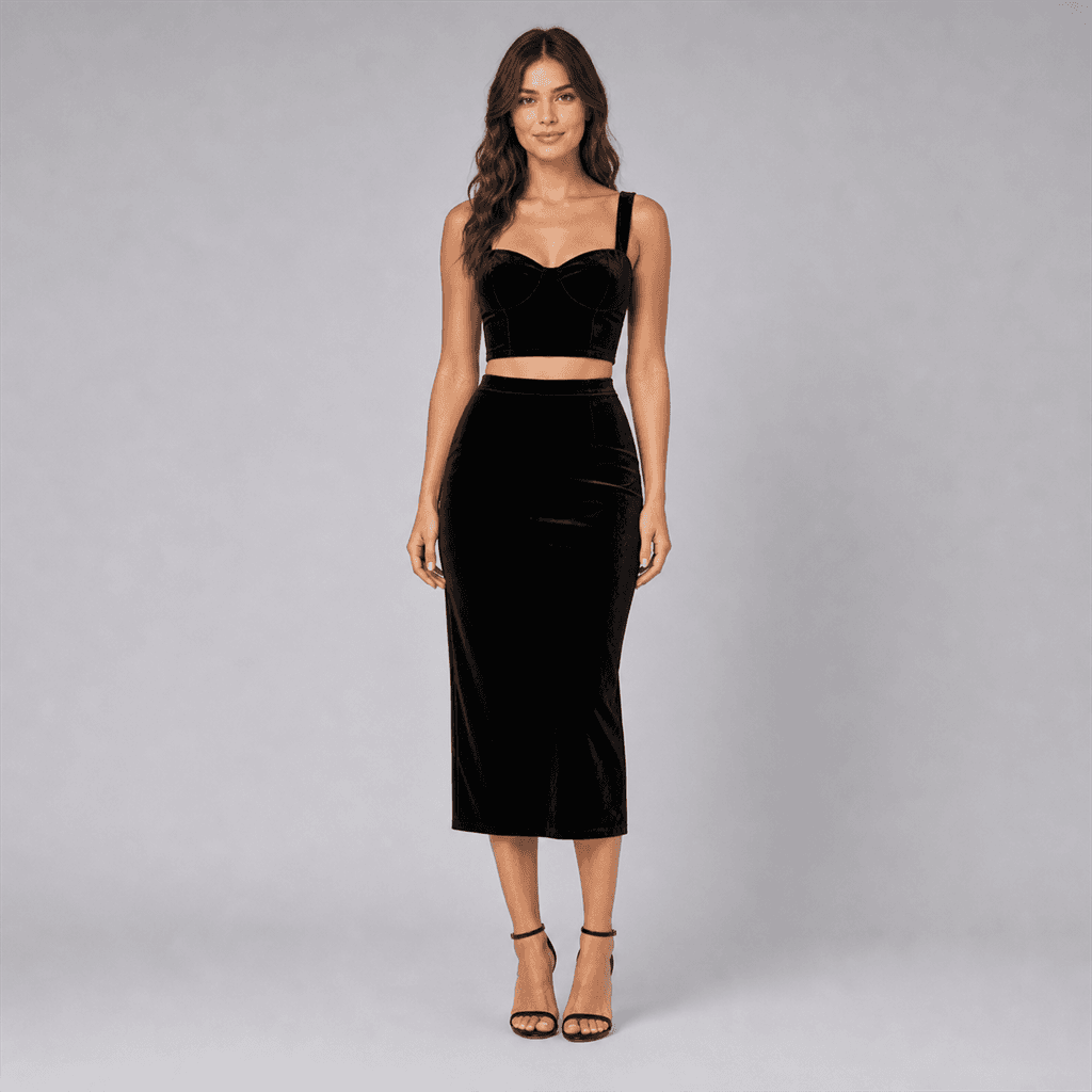 Black Velvet Two-Piece